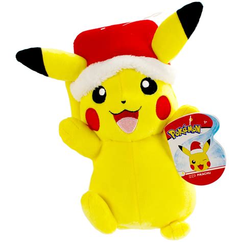 Pokemon Pikachu Holiday Plush - 8" Tall | Comes with Holiday Hat! Super Soft and Cuddly ...