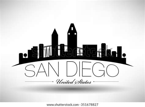 Vector San Diego Skyline Design Stock Vector (Royalty Free) 351678827