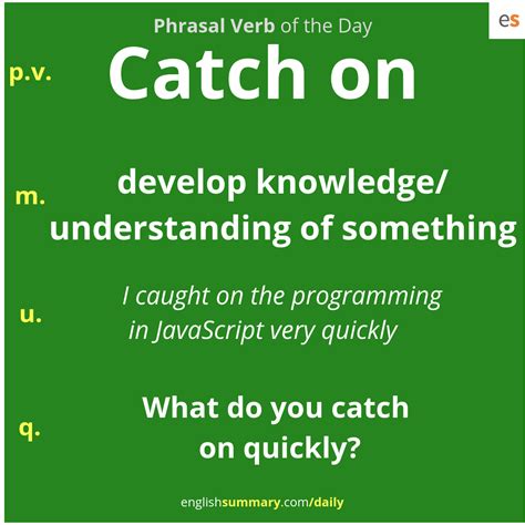 Catch on meaning and use in english #phrasalverbs | English phrases idioms, Learn english ...