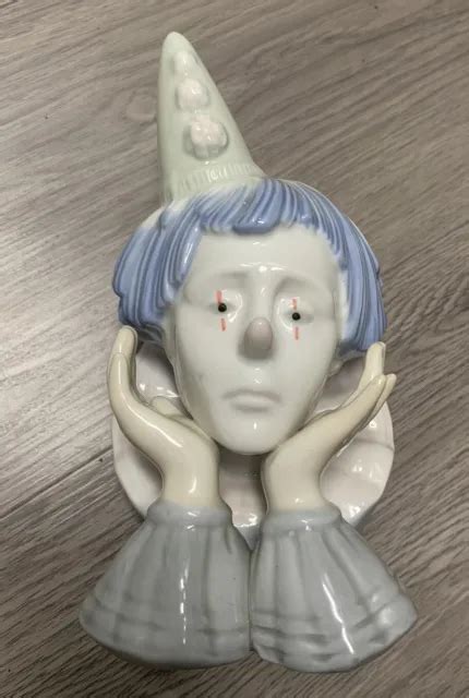 VINTAGE MEICO SAD Face Clown Porcelain Collectible Statue Figurine 6.5” Tall $18.00 - PicClick