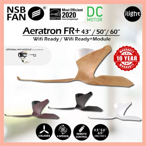 NSB FAN AERATRON FR+ 43 / 50 / 60 Inches WiFi Ready + Module With Remote Control 6 Speeds DC ...