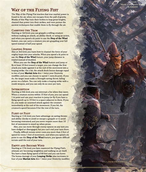 The Way of the Flying Fist (Monk) — DND Unleashed: A Homebrew Expansion for 5th Edition Dungeons ...