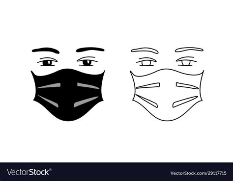 Protective face mask logo Royalty Free Vector Image