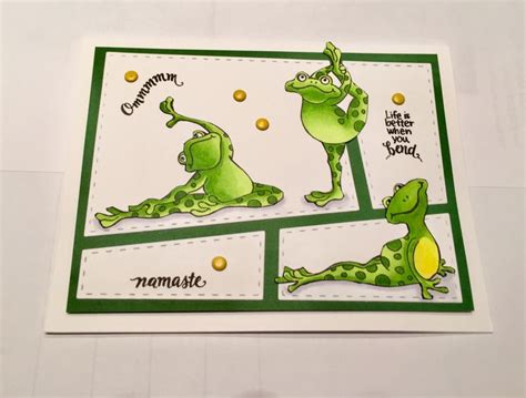 Yoga Frogs by Stampendous | Cards handmade, Card craft, Card making