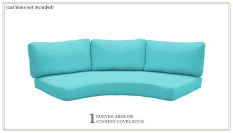 Covers for Low-Back Curved Armless Sofa Cushions 6 inches thick