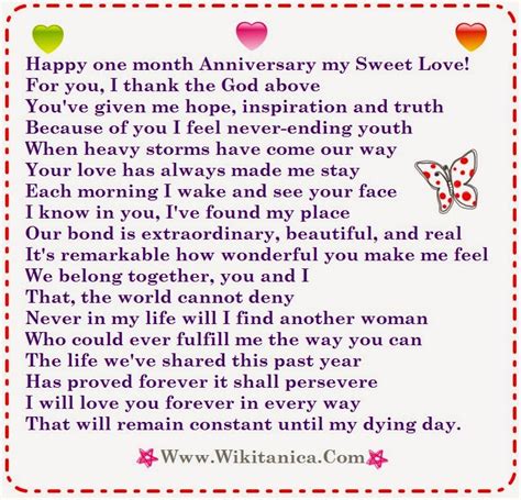 Happy One Month Anniversary Poems for Her | Words of Wisdom - Wikitanica