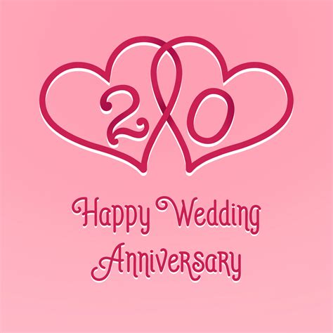 Happy 20th Anniversary Pink Hearts | Boomf