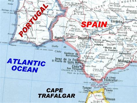 Map of the Gulf of Trafalgar