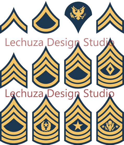 Army Enlisted Rank Stripes SVG Cutting Design Files you Get 5 File ...