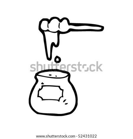 Quirky Drawing Of A Honey Pot Stock Vector Illustration 52431022 : Shutterstock