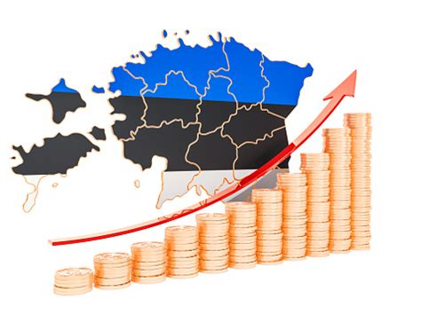 Wirtschaftswachstum Im Estnischen Konzept 3drenderung Isoliert Auf ...