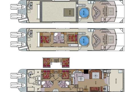 House boat, Floor plans, Pontoon houseboat