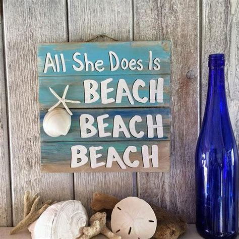 MULTI COLOR DESIGN This is a handpainted beach themed, distressed, coastal sign, made from ...