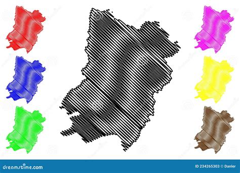 Auraiya District Uttar Pradesh State, Republic of India Map Vector Illustration, Scribble Sketch ...