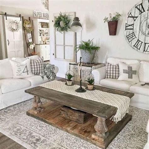 Stunning Rustic Living Room Farmhouse Style Decorating Ideas (3 ...