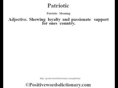 Patriotic definition | Patriotic meaning - YouTube