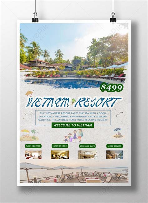 Fashion irregular shape vietnam resort promotion poster template image_picture free download ...