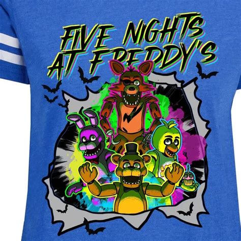 Freddy Fazbear Fnaf Five Nights At Freddys Meme Halloween Enza Ladies Jersey Football T-Shirt ...