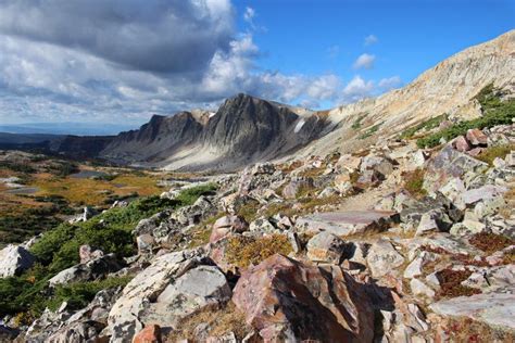 Sunlight on Mountains in Wyoming Stock Image - Image of ponds ...