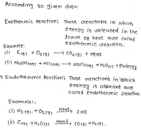 Endothermic And Exothermic Reaction Examples