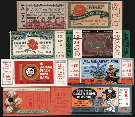 1939-2019 College Football Bowl Game Ticket Collection (141)