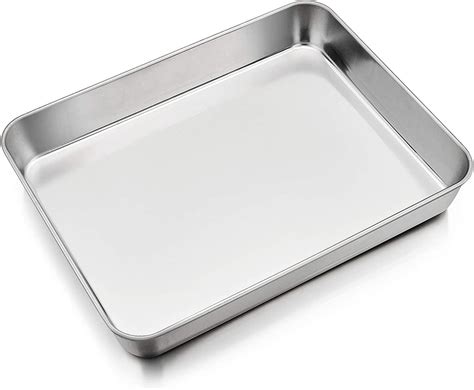 Stainless Steel Baking Sheet, Duslogis Cookie Sheet Bakeware Baking Pan ...