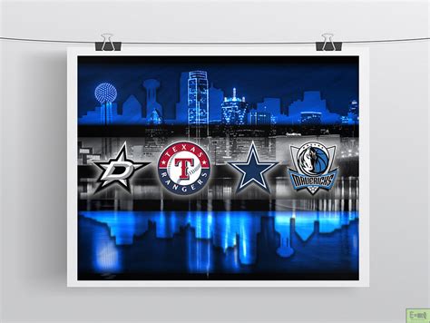 Dallas Sports Poster, Dallas Cowboys, Dallas Stars, Texas Rangers, Dal – McQDesign