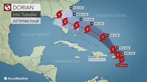 Tropical Storm Dorian could hit Florida as a Category 3 hurricane, latest forecast track shows ...