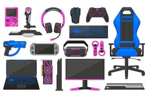 Gaming accessories, video game console, headphones, video card and joy By WinWin_artlab ...