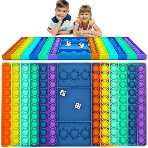 BIG SIZE CHESS Board Popit Fidget Push Bubble It Sensory Toys Pop Game Toy Dice $12.99 - PicClick