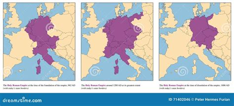 Holy Roman Empire History Map Rise and Fall Stock Vector - Illustration of development, borders ...