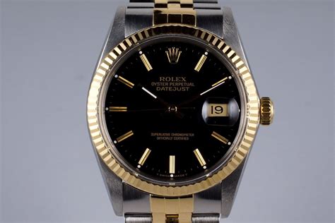 HQ Milton - 1988 Vintage Rolex Two Tone DateJust 16013 Black Dial with ...