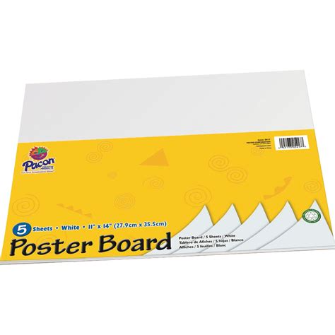 UCreate Poster Board, 11" x 14", White Poster Paper, 5-Sheets - Walmart ...