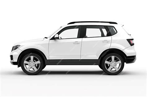 White SUV Car Side View Isolated on White Background | Premium AI ...