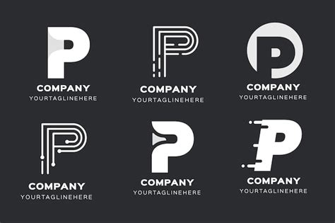 Free Vector | Flat p logo templates collection