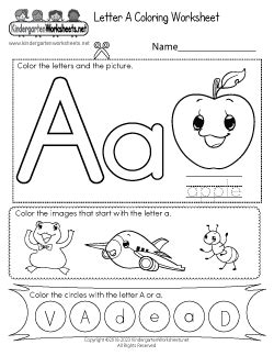 Free Kindergarten Alphabet Worksheets - Learning the basics.