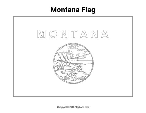 Free Montana Flag Coloring Page