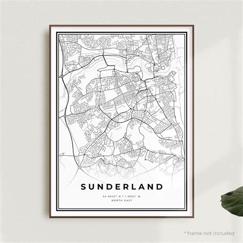 Sunderland Map Print Sunderland Street Map Poster North | Etsy