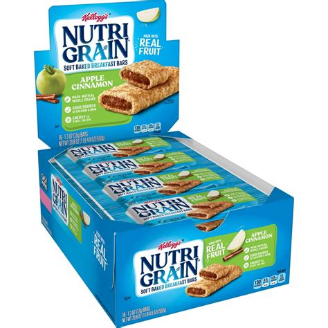 Nutri-Grain Soft Baked Breakfast Bars, Made with Real Fruit and Whole Grains, Kids Snacks, Apple ...