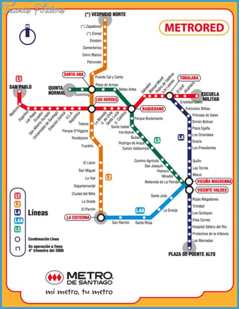 Santiago Metro Map - TravelsFinders.Com