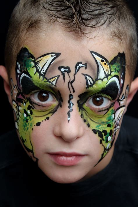 monster | Dragon face painting, Kids face paint, Face painting halloween