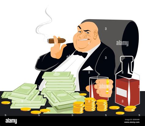 Vector illustration of a rich man smoking Stock Vector Image & Art - Alamy