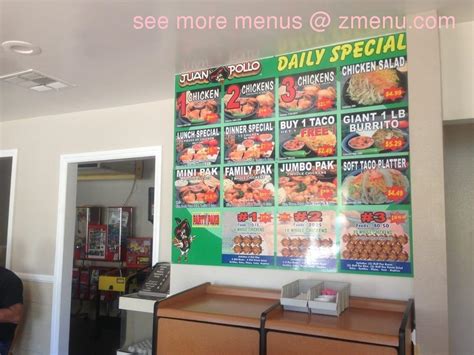 Online Menu of Juan Pollo Restaurant, San Bernardino, California, 92408 - Zmenu