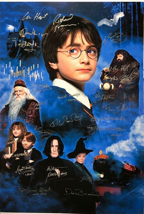 Harry Potter Philosopher's Stone Poster Daniel Radcliffe Emma Watson Rupert Grint J.K.Rowling Autogr