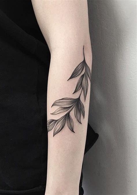 Minimalist black leaves tattoo. | Girl arm tattoos, Tattoos, Trendy tattoos