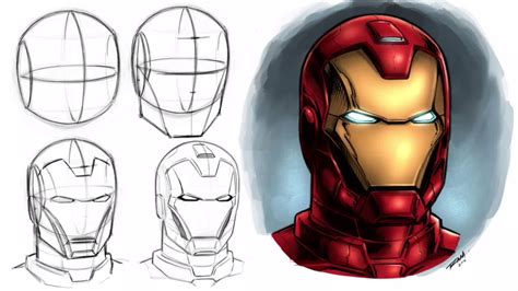 Easy Helmet Iron Man Face Drawing - Smithcoreview