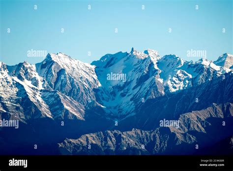 Mountain tops, Shivalik Mountain Range, Himalayas- taken from Hatu Peak, Narkanda, Himachal ...