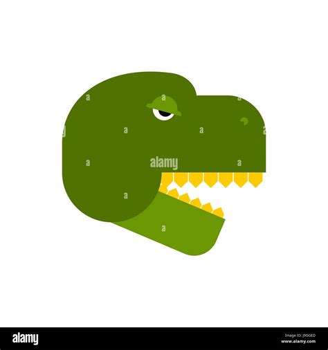 Tyrannosaurus face. Angry dinosaur head. T-Rex front Stock Vector Image ...