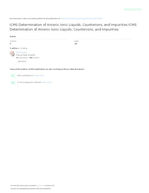 (PDF) ICMS Determination of Anionic Ionic Liquids, Counterions, and Impurities ICMS ...