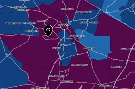 The areas of Nuneaton and Bedworth with the highest Covid-19 rates ...